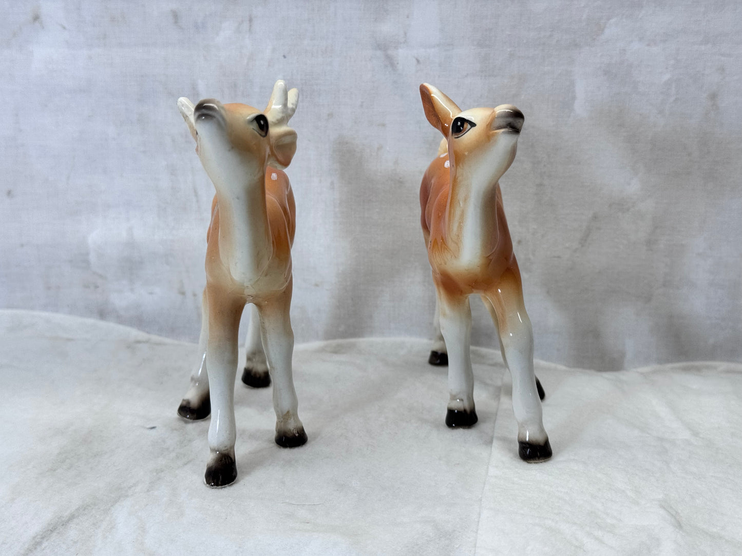 International Peace Garden Deer Figurines Japan Vintage #1986