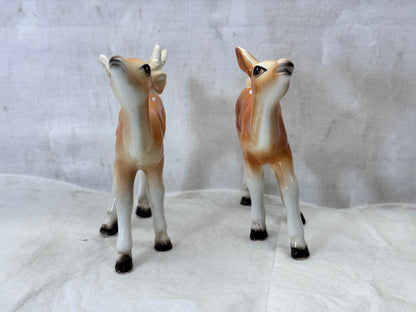 International Peace Garden Deer Figurines Japan Vintage #1986