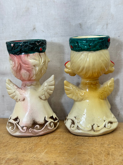 Lefton Candle Holder Angels #1716