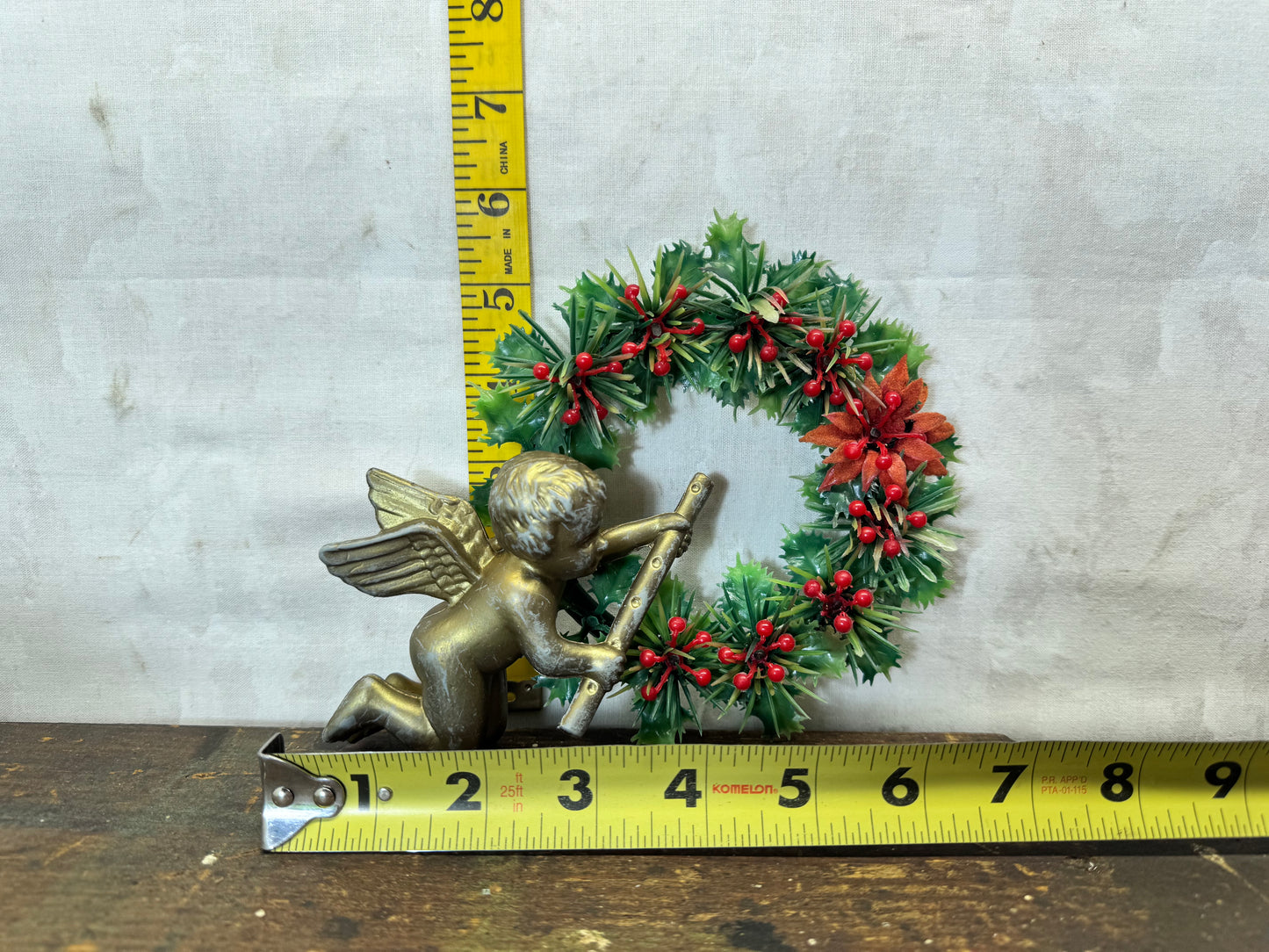 Plastic Wreath Christmas Angel Vintage#2083