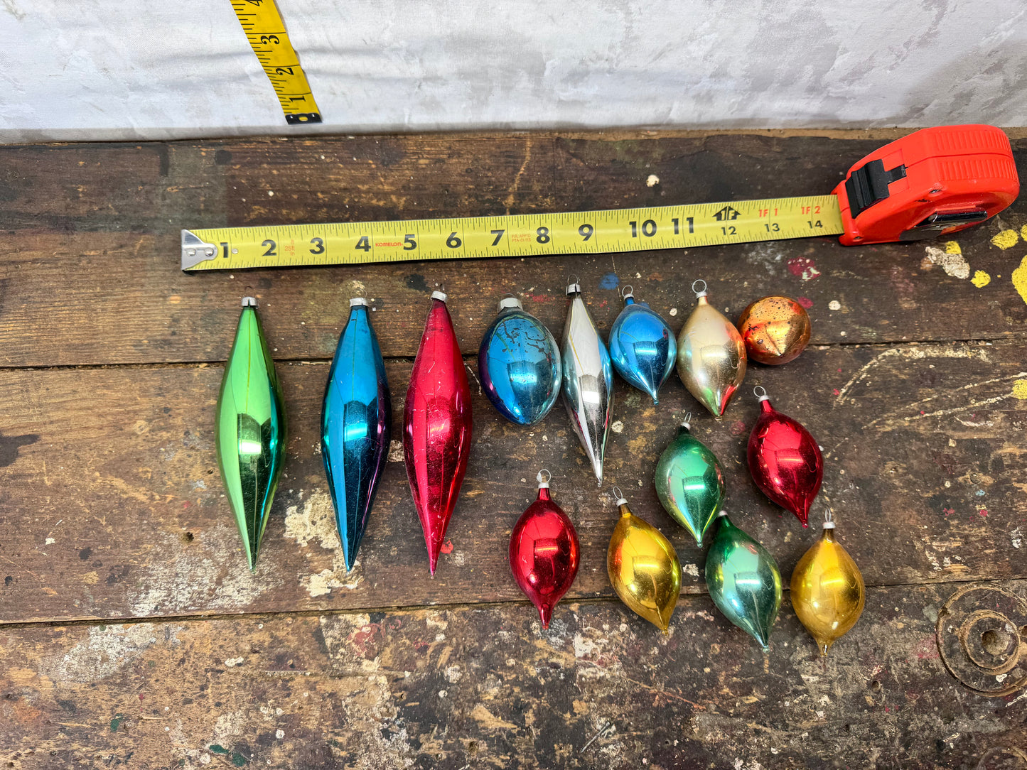 Vintage Glass Christmas Ornaments Bundle of 14 #2087