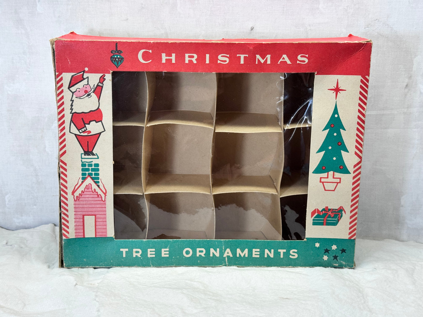 Fantasia Christmas Ornament Box Empty Vintage #1929