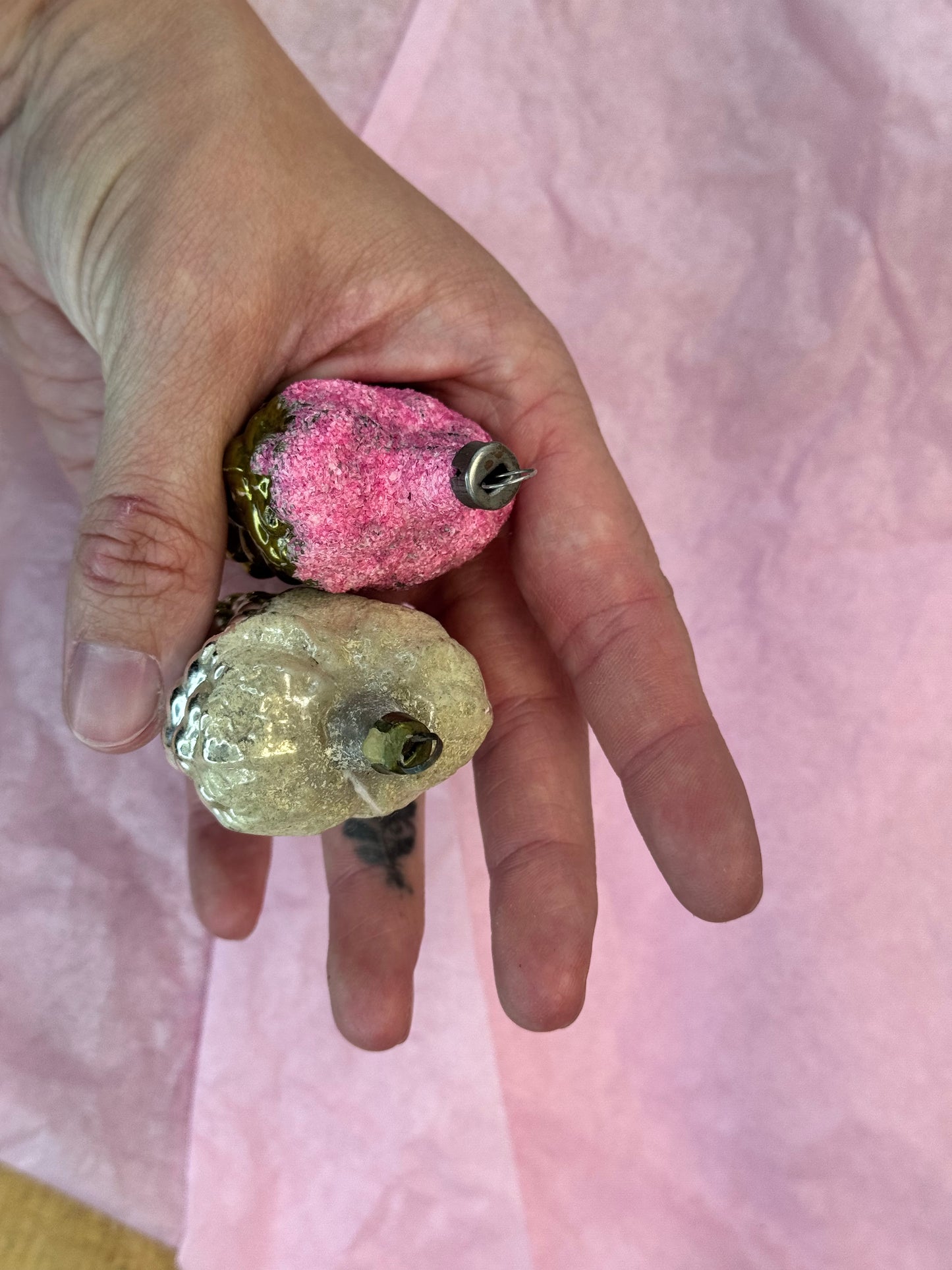 Pair of Grape Christmas Ornaments Vintage #1691