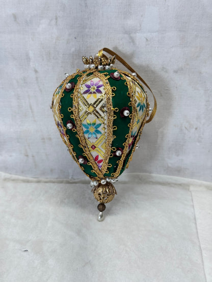 Christmas Push-Pin Tear Drop Fabric Ornament Vintage #2206