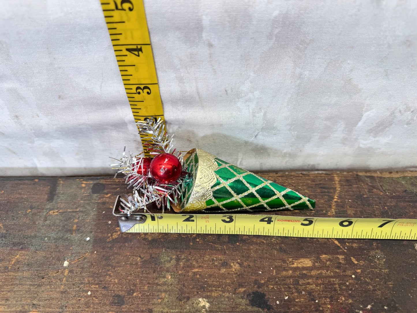 Christmas Japan  Cone Mercury Ball Ornament Vintage #1985