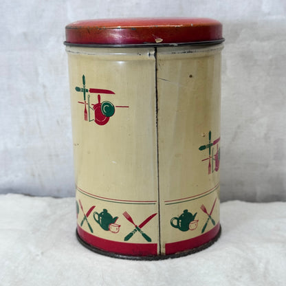 Christmas Kitchen Tin Canister Vintage #2060