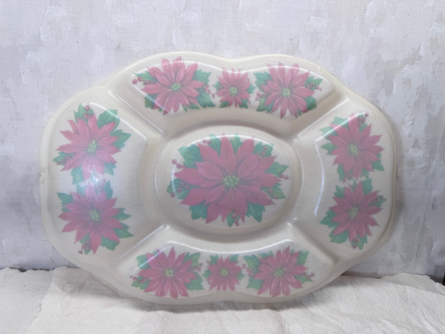Christmas Hard Plastic Serving Tray Vintage #2073