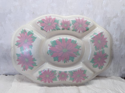 Christmas Hard Plastic Serving Tray Vintage #2073