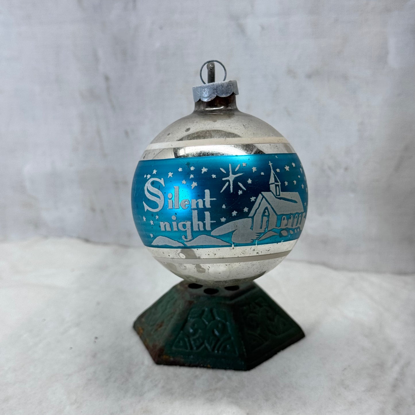 Silent Night Glass Ornament Vintage #2137