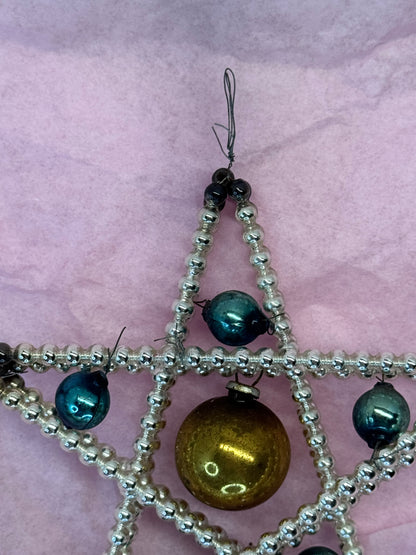 Mercury Glass Bead Victorian Ornament #1672