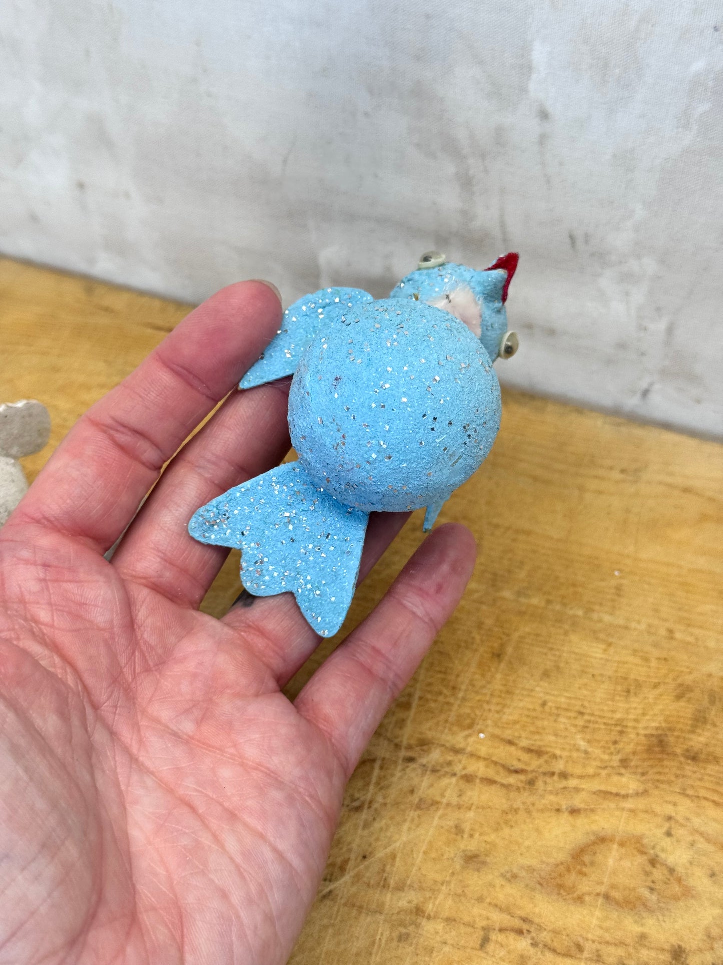 Paper Mache Ornament Birds Vintage #1635