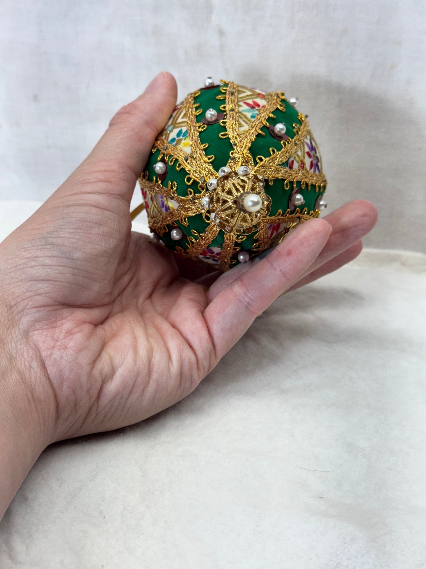 Christmas Push-Pin Tear Drop Fabric Ornament Vintage #2206