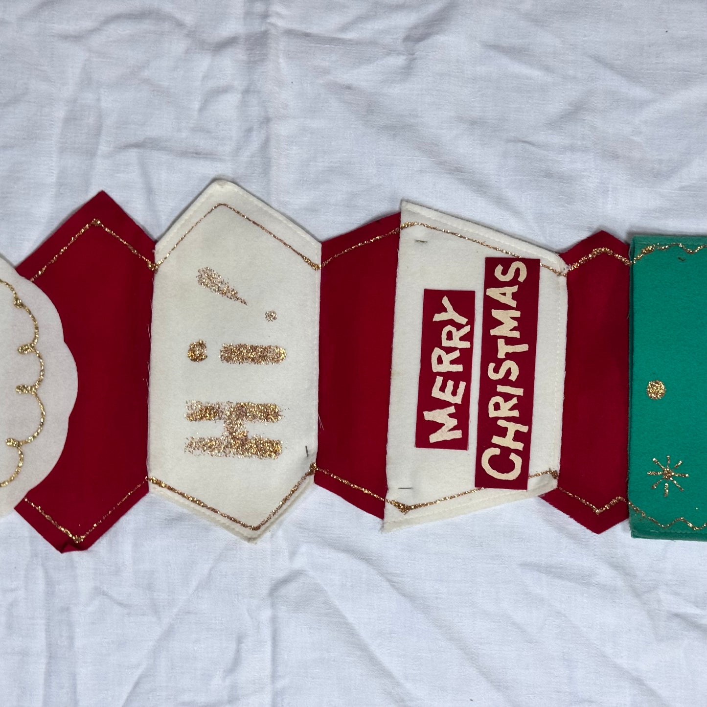 Santa Christmas Japan Fabric Card Holder Vintage #2189