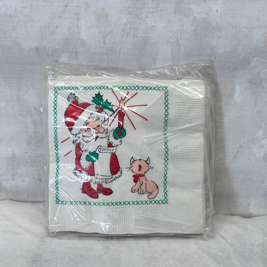 Santa Christmas Napkins NOS Vintage #2144