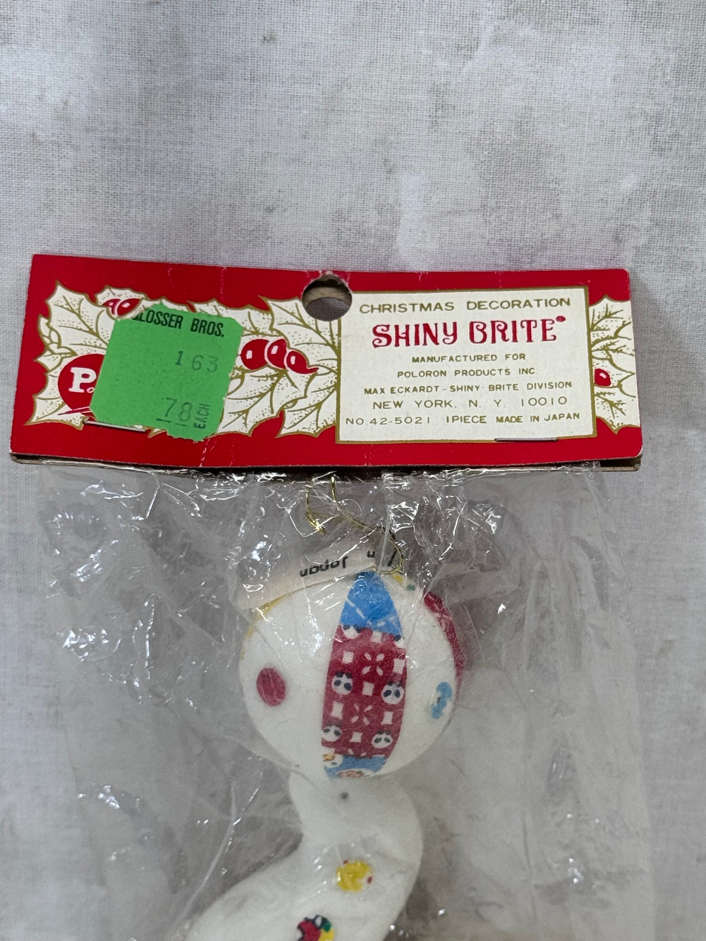 Shiny Brite Seal Ornament Vintage NOS #1867