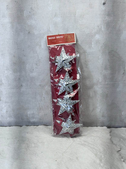 NOS Shiny Brite Plastic Star Ornaments Vintage #1943