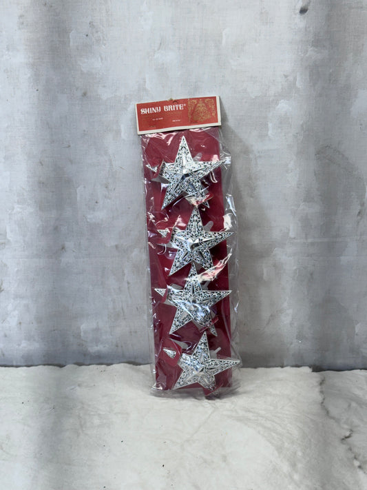 NOS Shiny Brite Plastic Star Ornaments Vintage #1943