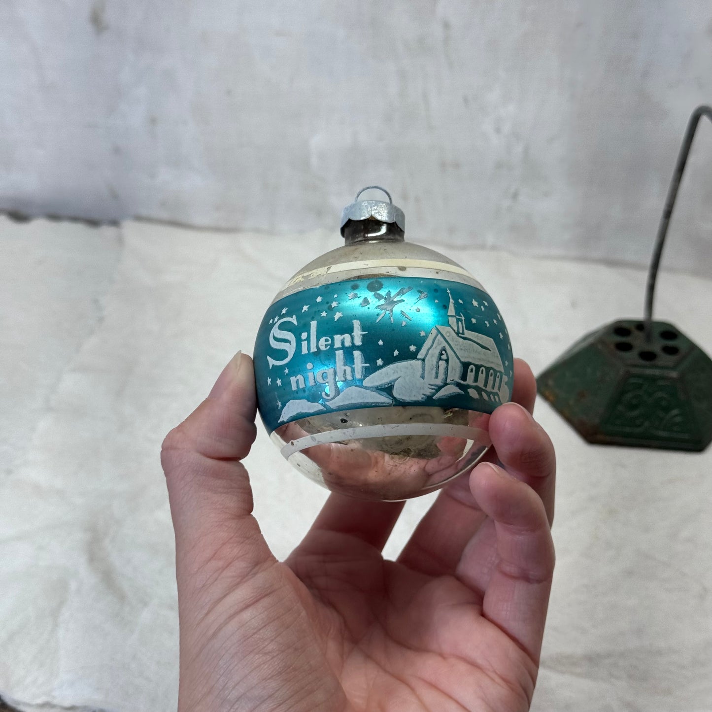 Silent Night Glass Ornament Vintage #2137
