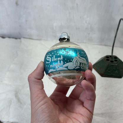 Silent Night Glass Ornament Vintage #2137