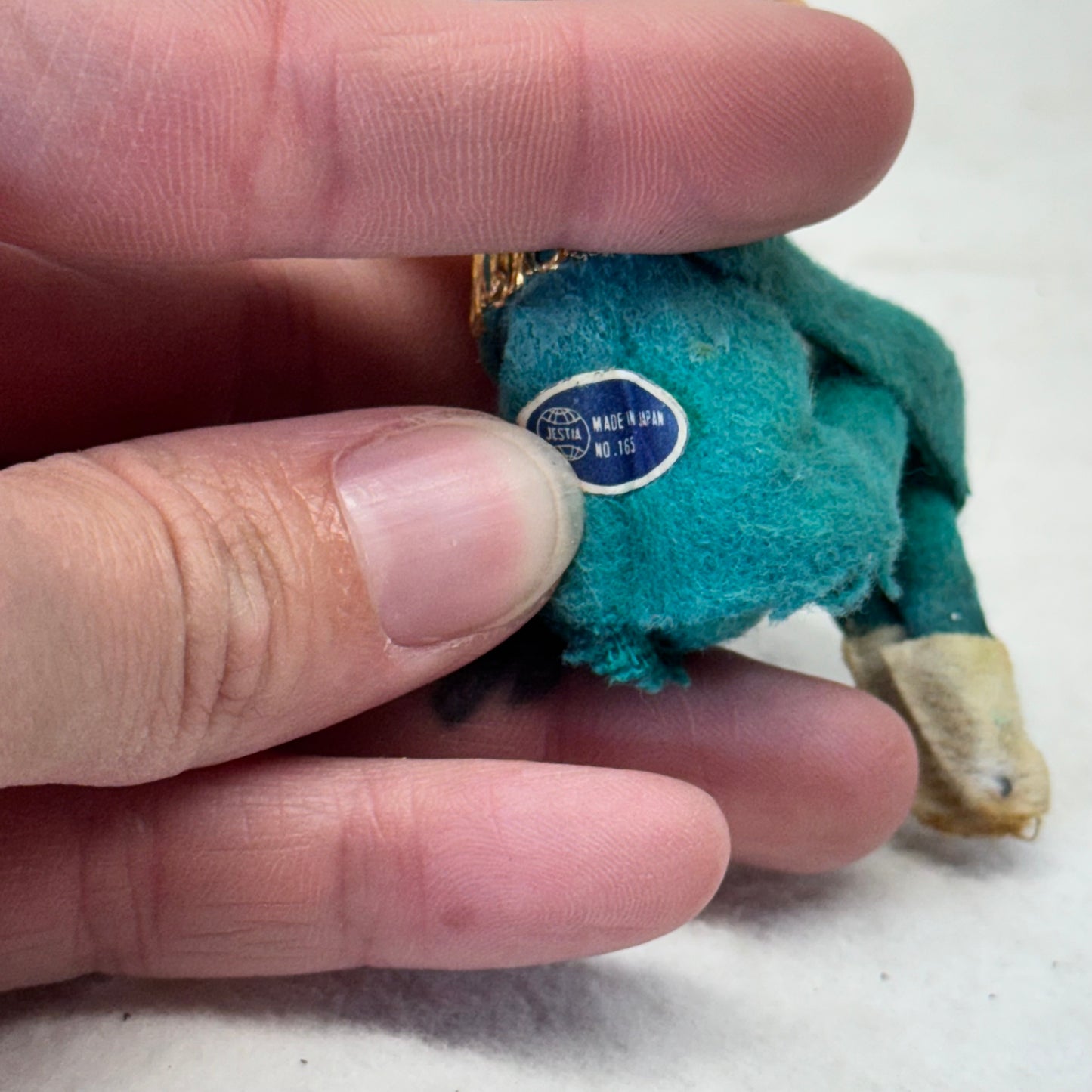 Japan Green Knee Hugger Elf Vintage Ornament #2098