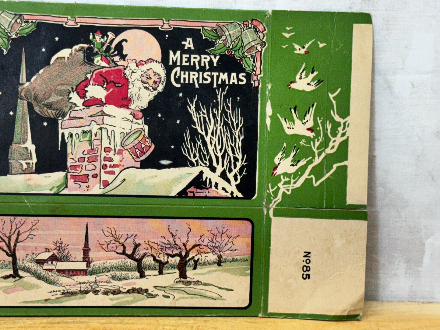 Vintage Merry Christmas Empty Candy Box NOS #1722