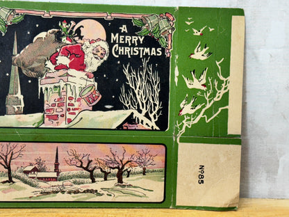 Vintage Merry Christmas Empty Candy Box NOS #1722