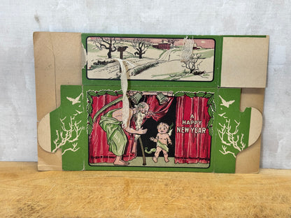 Vintage Merry Christmas Empty Candy Box NOS #1722