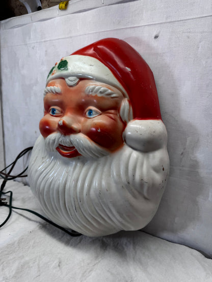 NOMA Light-Up Santa Claus Wall Blow Mold Vintage Working #2078