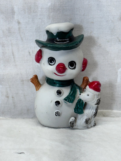 Enesco Christmas Snowman Figurine Vintage #2002