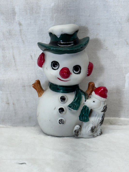 Enesco Christmas Snowman Figurine Vintage #2002