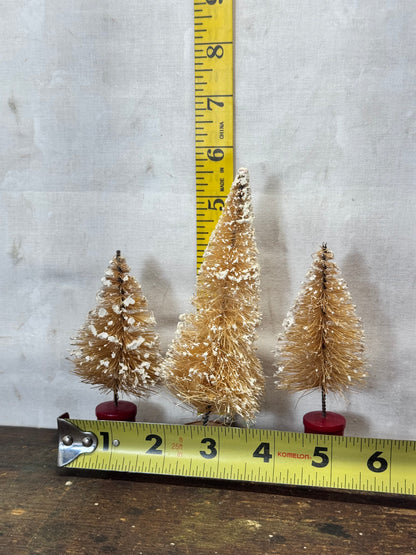 Three Bottle Brush Christmas Trees Vintage #1934