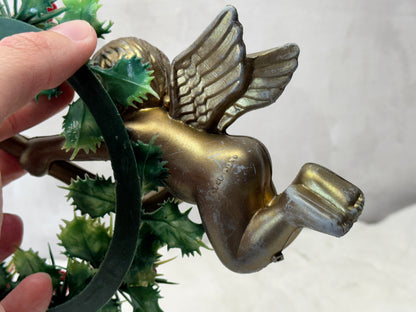 Plastic Wreath Christmas Angel Vintage#2083
