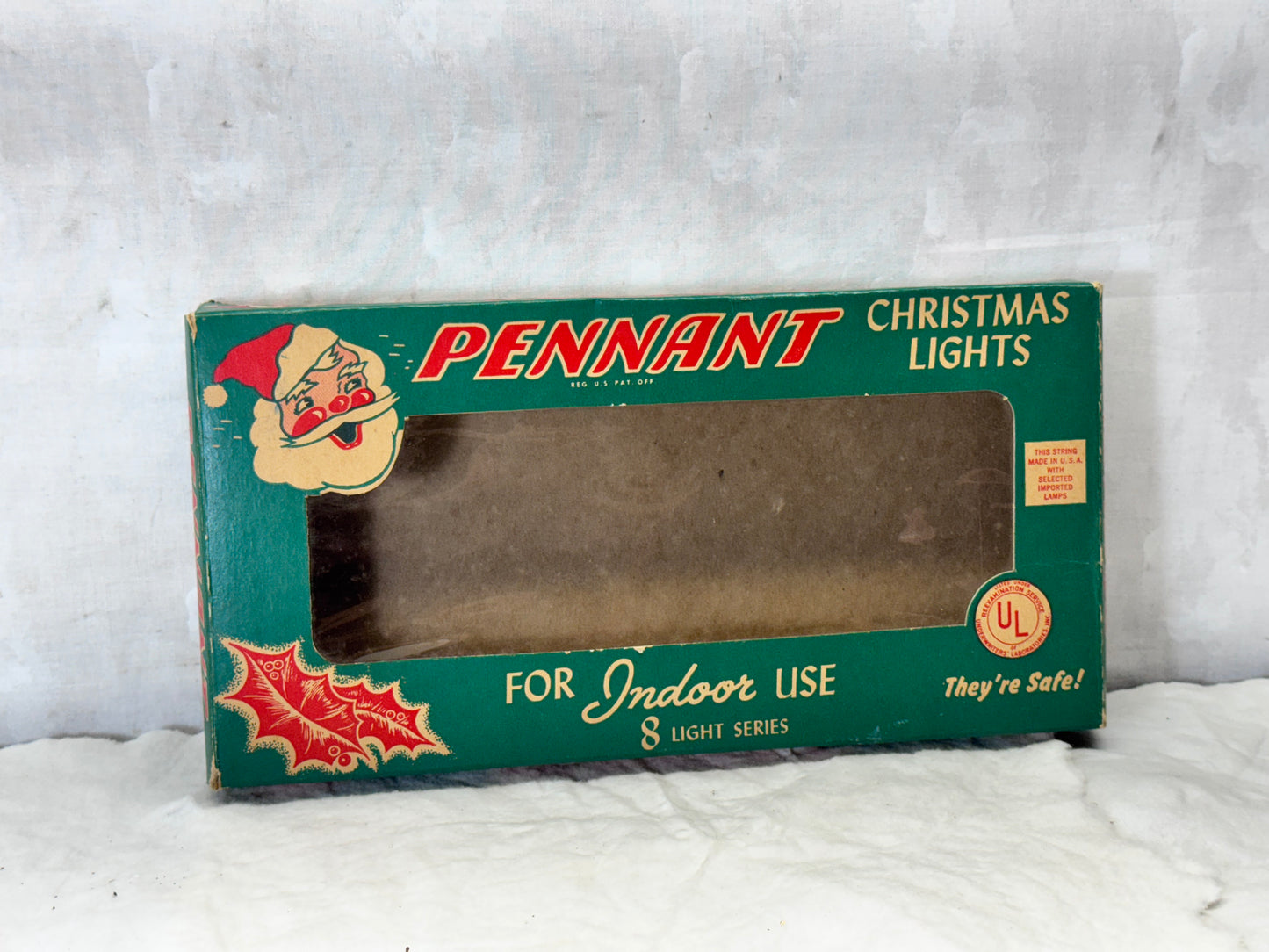 Pennant Christmas Lights Vintage Box Empty #1940
