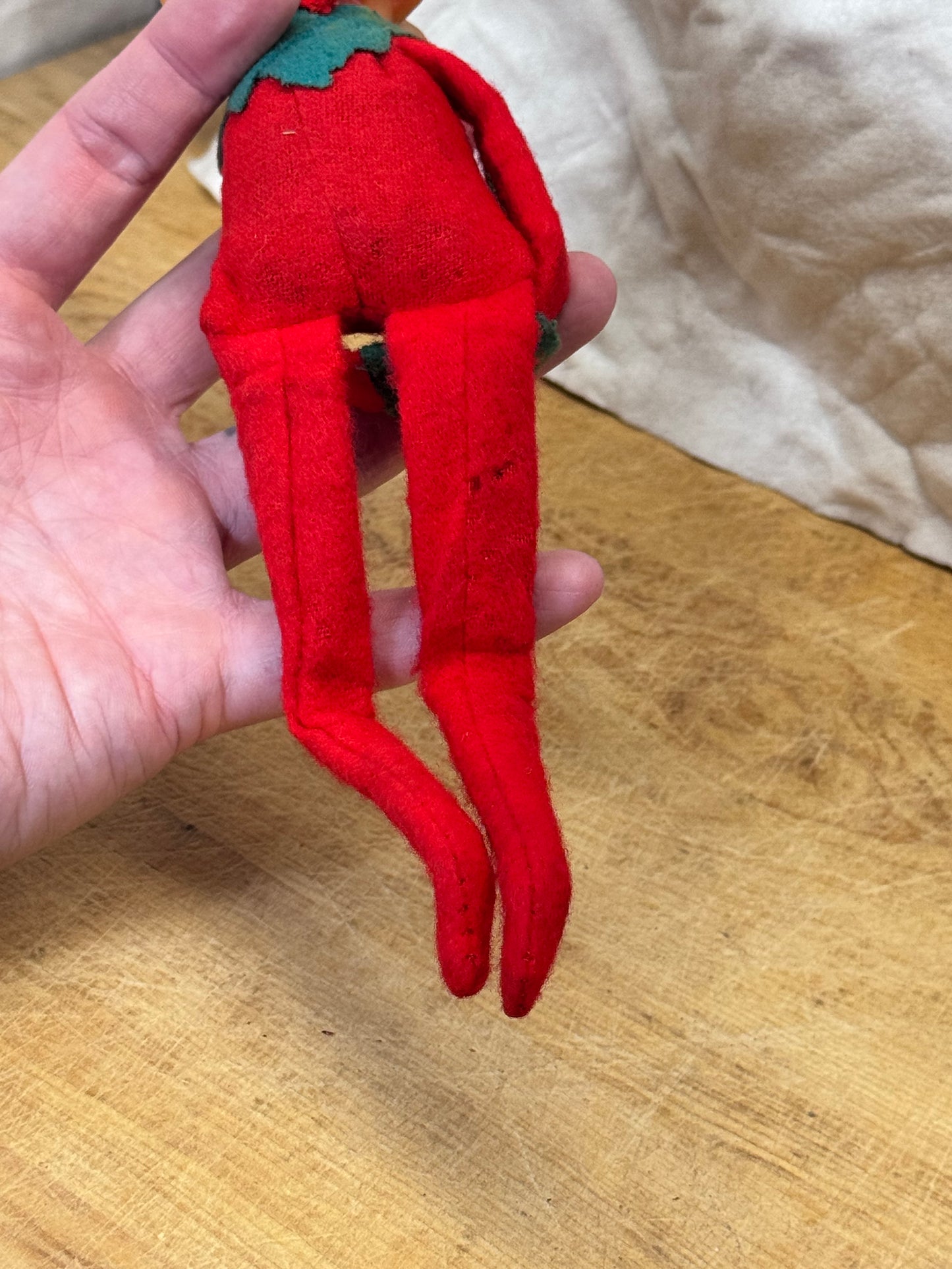 Japan Red Knee Hugger Elf Vintage #1708