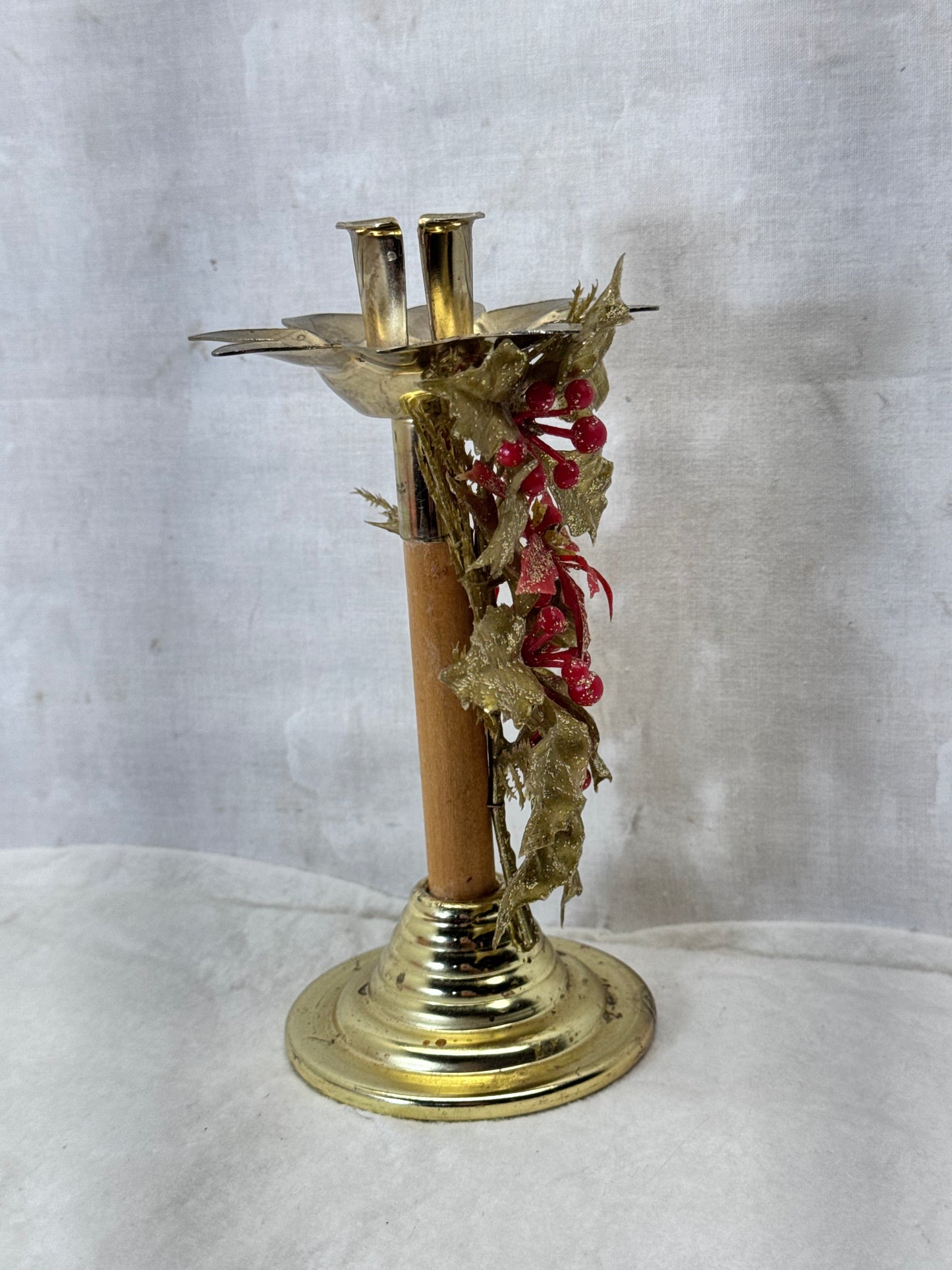 Christmas Candlestick Holder Vintage #1983