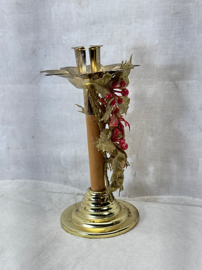 Christmas Candlestick Holder Vintage #1983