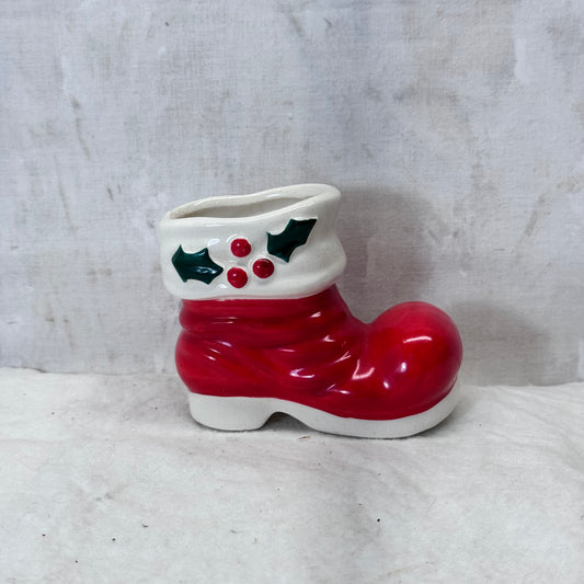 Holt Howard Santa Christmas Boot Vase Dish Vintage Japan 1960 Small #2056