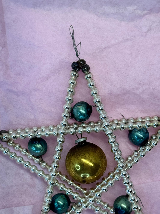 Mercury Glass Bead Victorian Ornament #1672