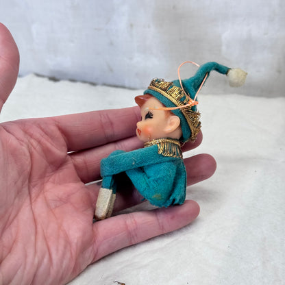 Japan Green Knee Hugger Elf Vintage Ornament #2098