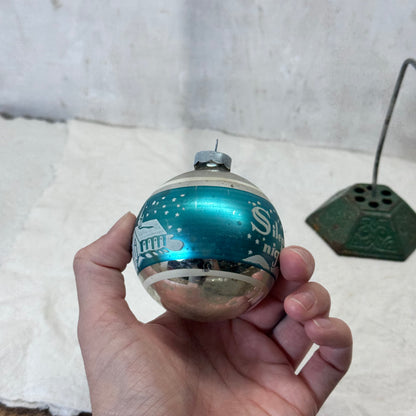 Silent Night Glass Ornament Vintage #2137