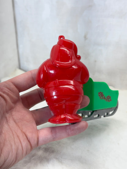 Santa Sleigh Hard Plastic Candy Holder Ornament #1749