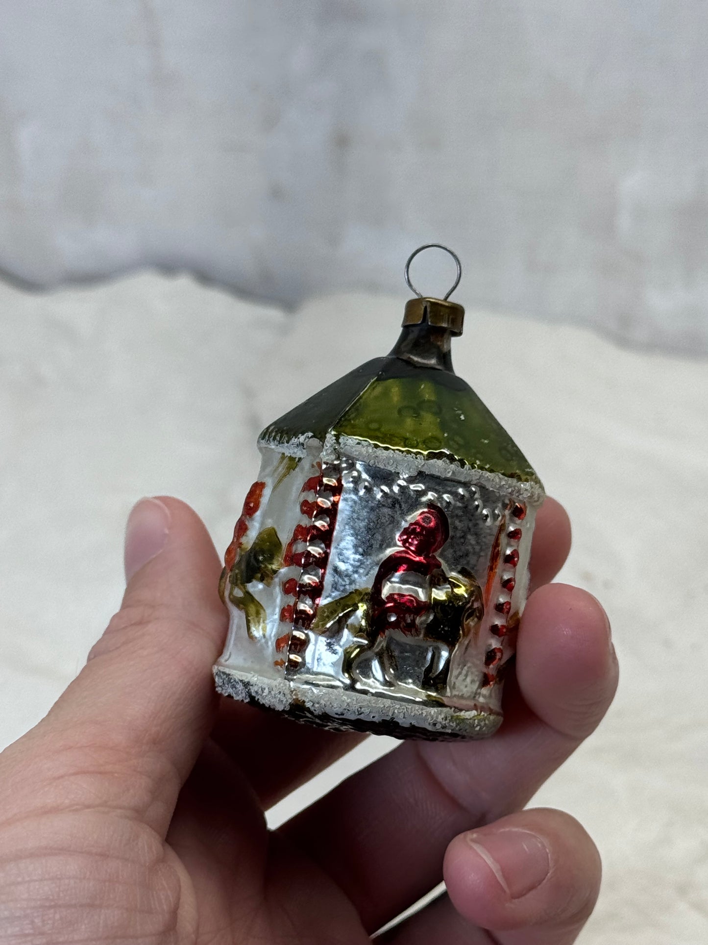 Vintage Carousel Christmas Ornament Hand Painted#1799