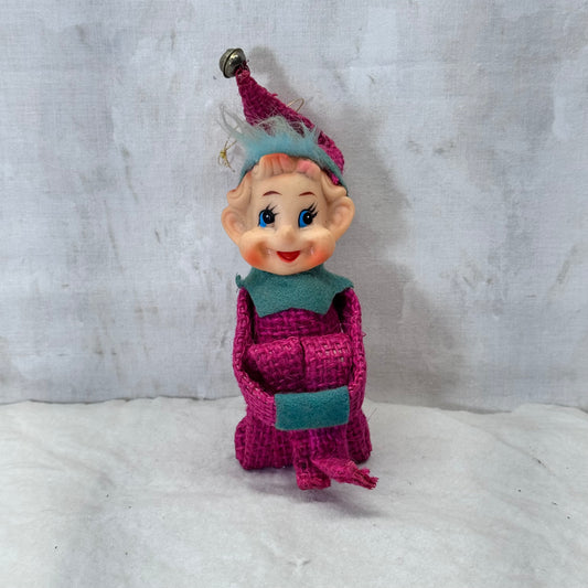 Unique Knee Hugger Elf Vintage Ornament #2097