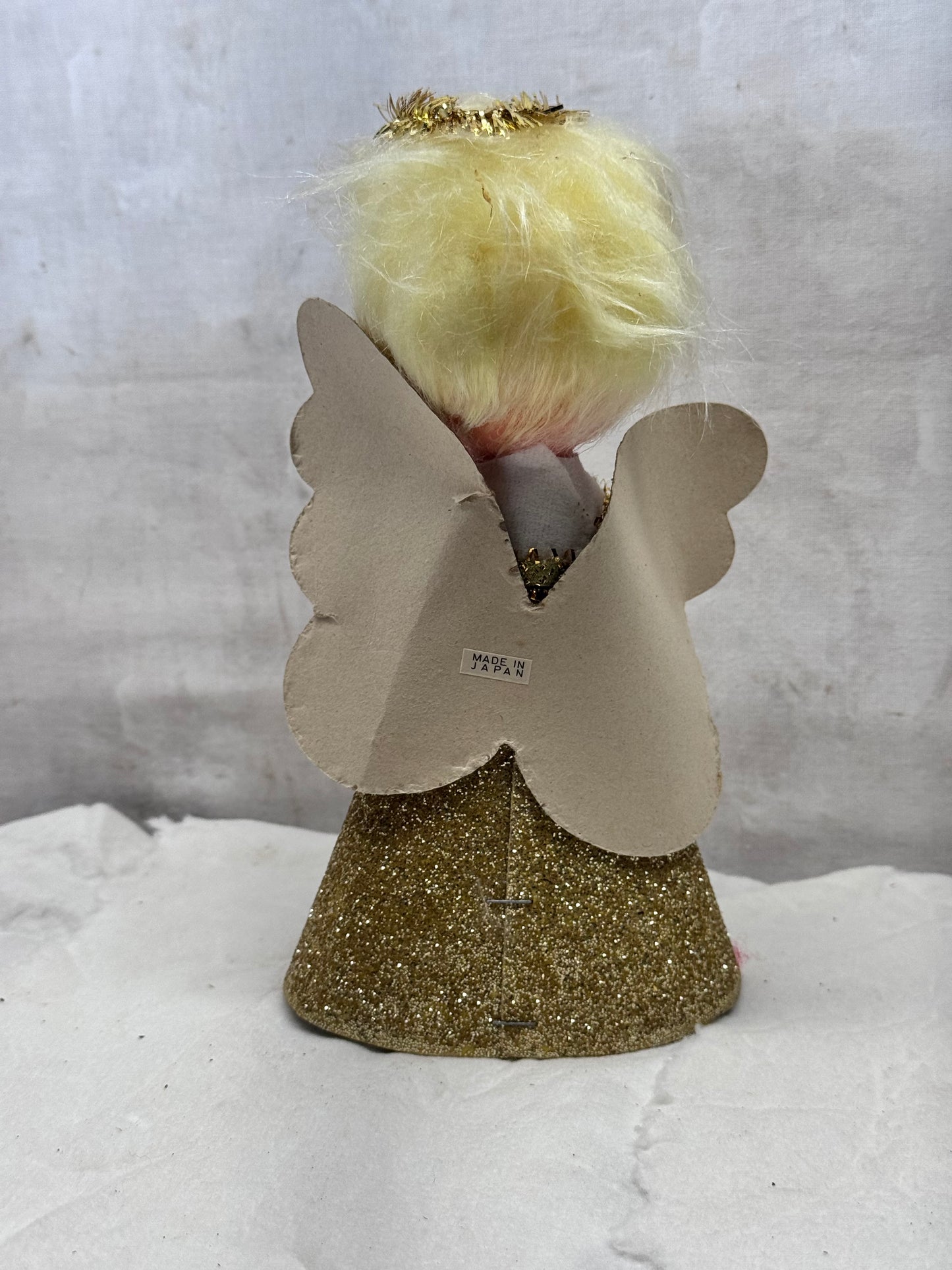 Japan Cardboard Glitter Angel Vintage Tree Topper #2080