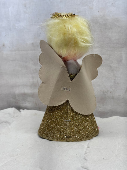 Japan Cardboard Glitter Angel Vintage Tree Topper #2080