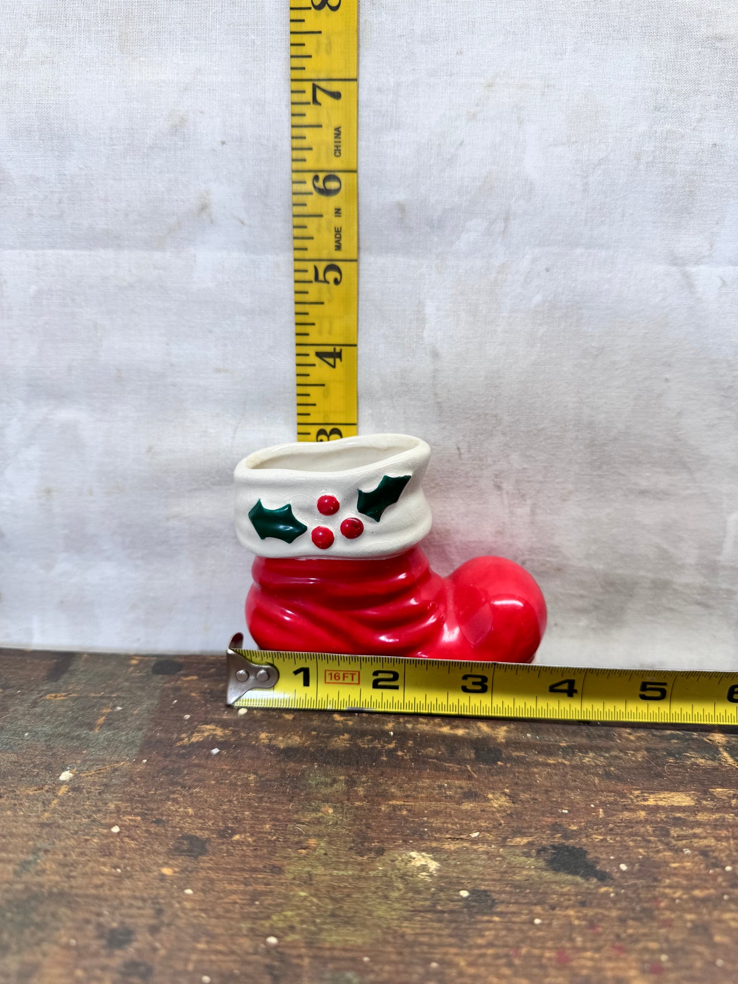 Holt Howard Santa Christmas Boot Vase Dish Vintage Japan 1960 Small #2056