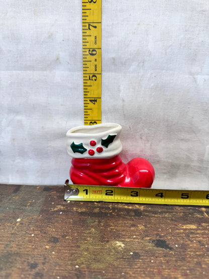 Holt Howard Santa Christmas Boot Vase Dish Vintage Japan 1960 Small #2056