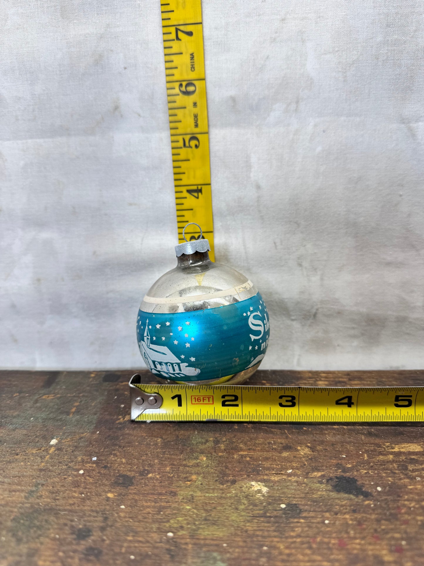 Silent Night Glass Ornament Vintage #2137