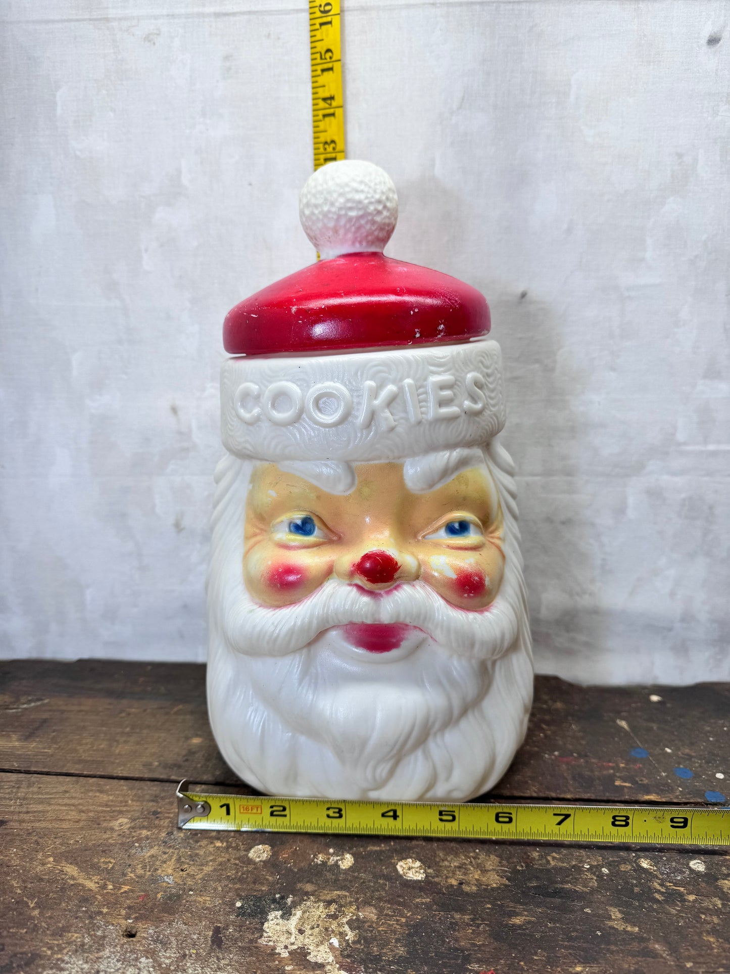 Empire Santa Cookie Jar Blow Mold Vintage #2057