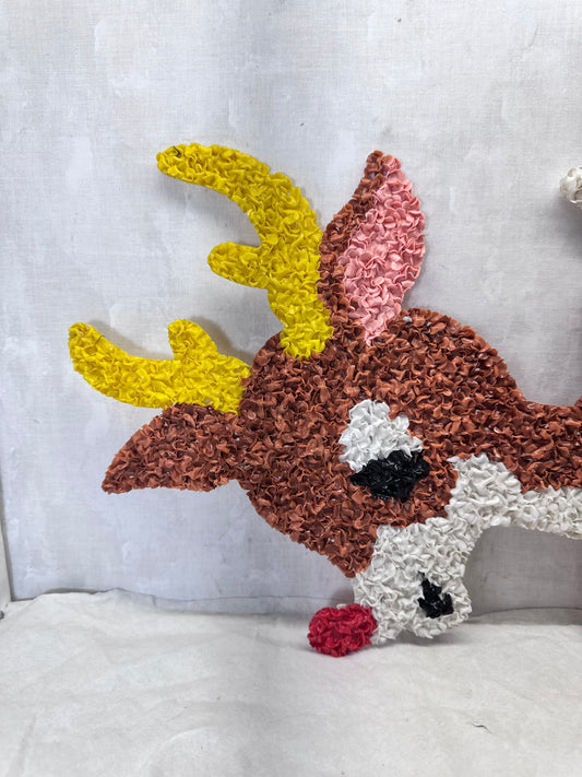 Rudolph Reindeer Popcorn Sign Vintage #1953